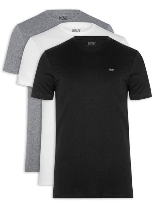 Kit De Camisetas Masculina Em Algodão 3 Peças
