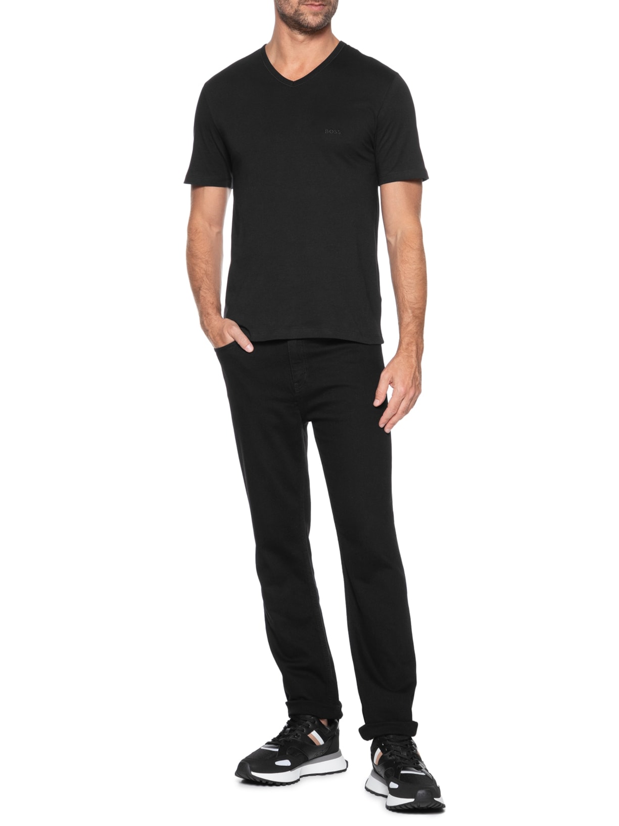 Kit De Camisetas Masculina Gola V 3 Peças Classic Sortido Boss