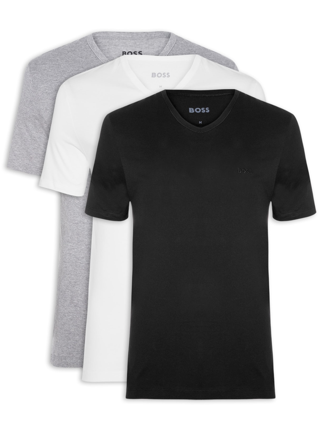 Kit De Camisetas Masculina Gola V 3 Peças Classic Sortido Boss
