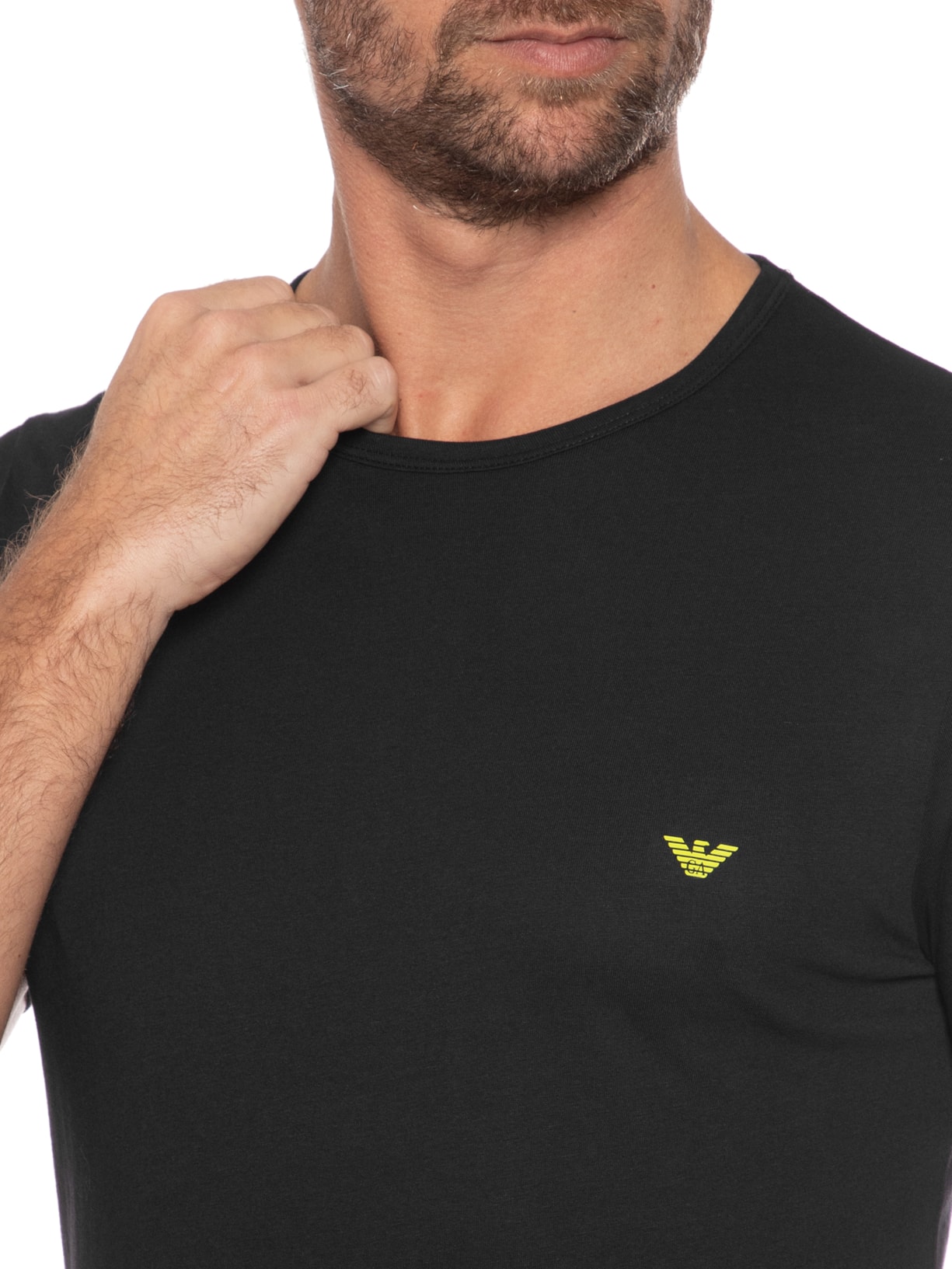 Kit De Camisetas Masculina Knit 2 Peças Preto Emporio Armani Bodywear
