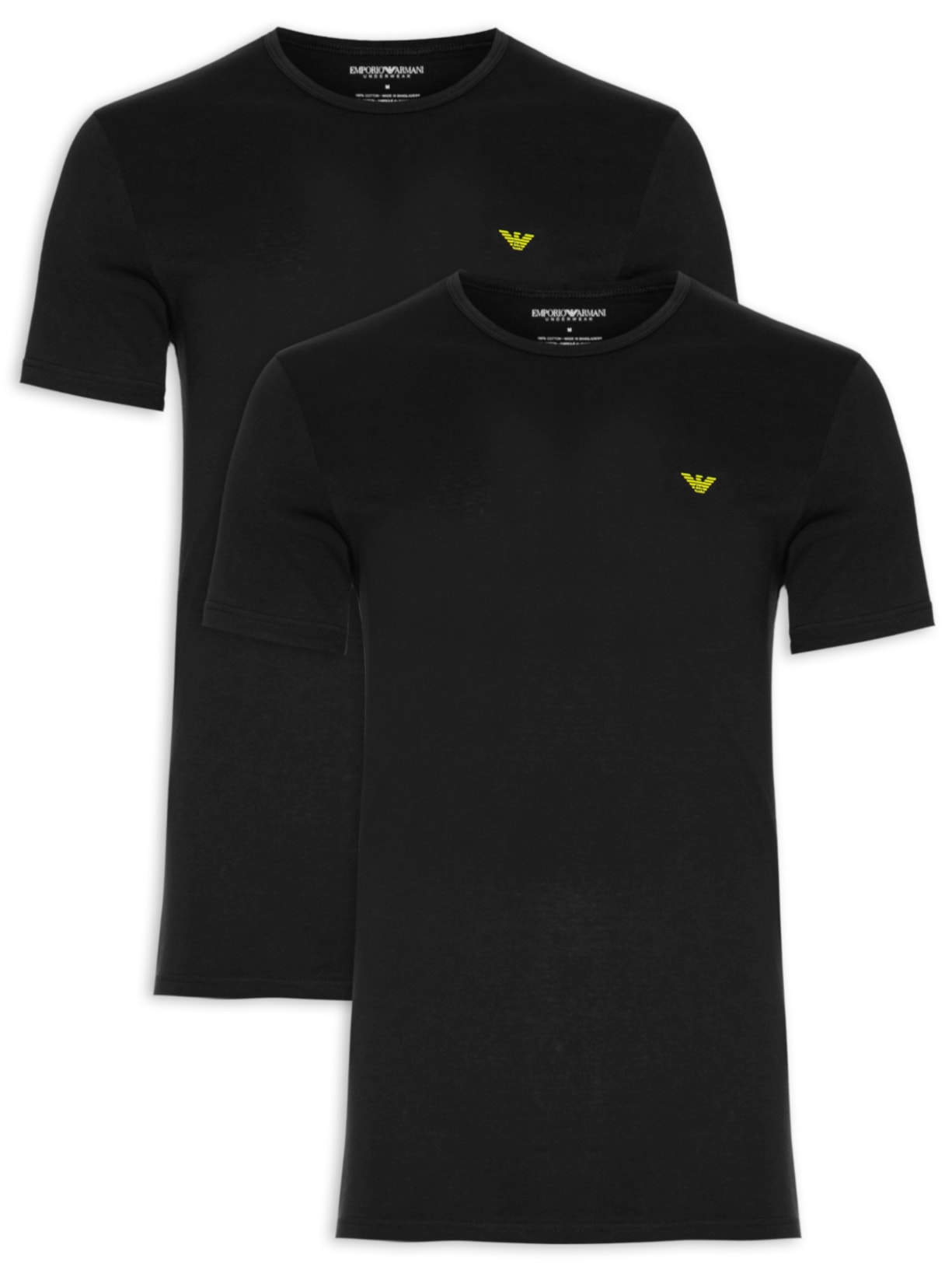 Kit De Camisetas Masculina Knit 2 Peças - Preto