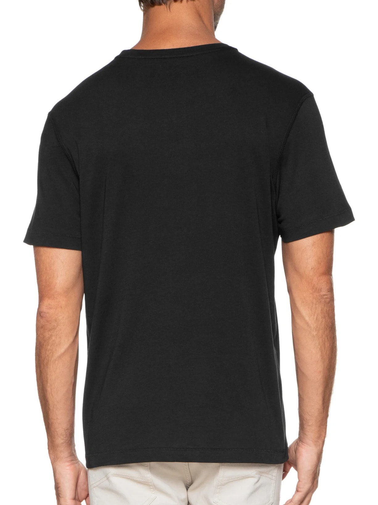 Kit De Camisetas Masculina Pima Manga Curta Gola V Regular Fit 3 Peças Preto '2 Essential