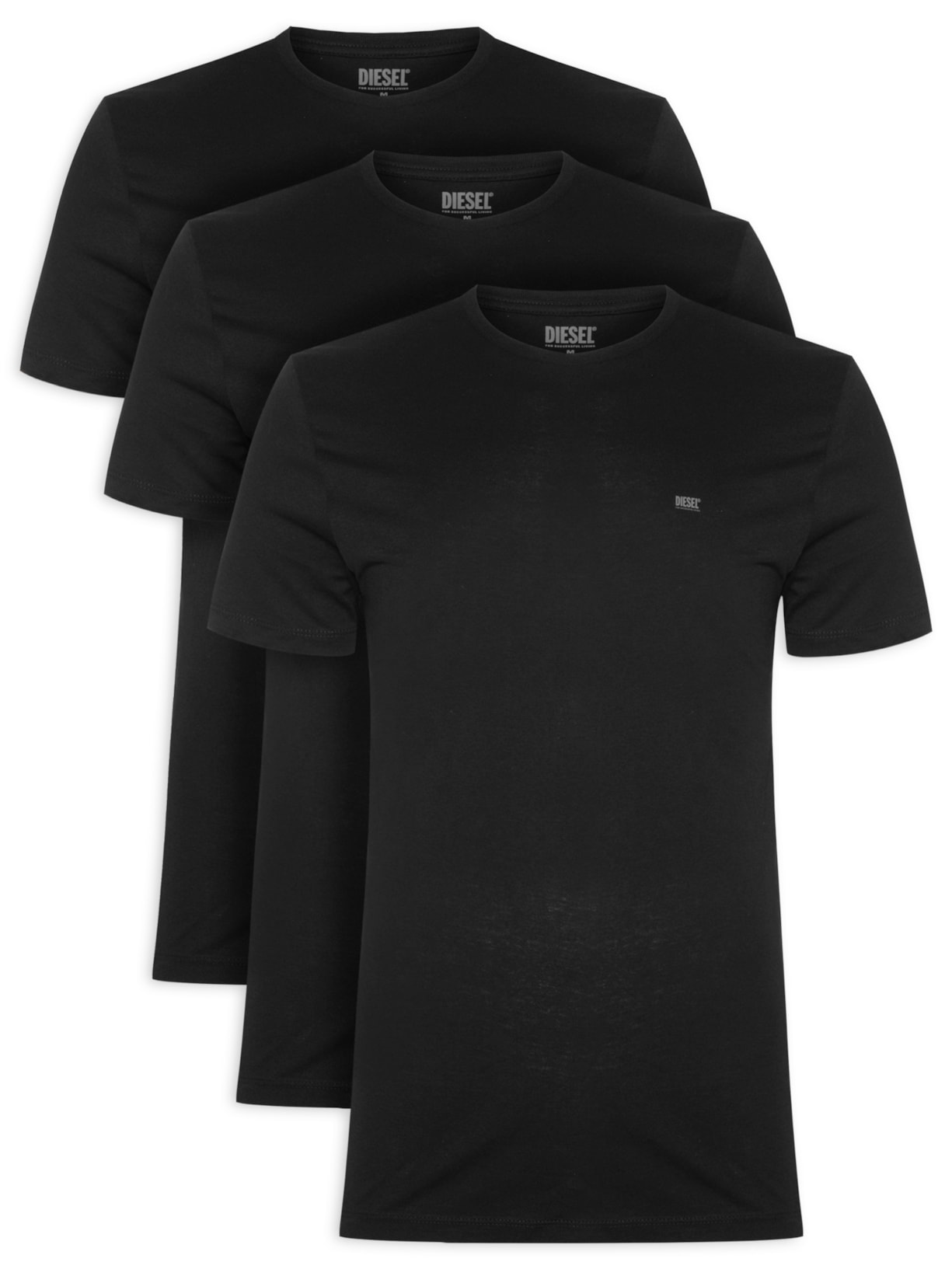 Kit de Camisetas Masculina Umtee Jake 3 Pack - Preto