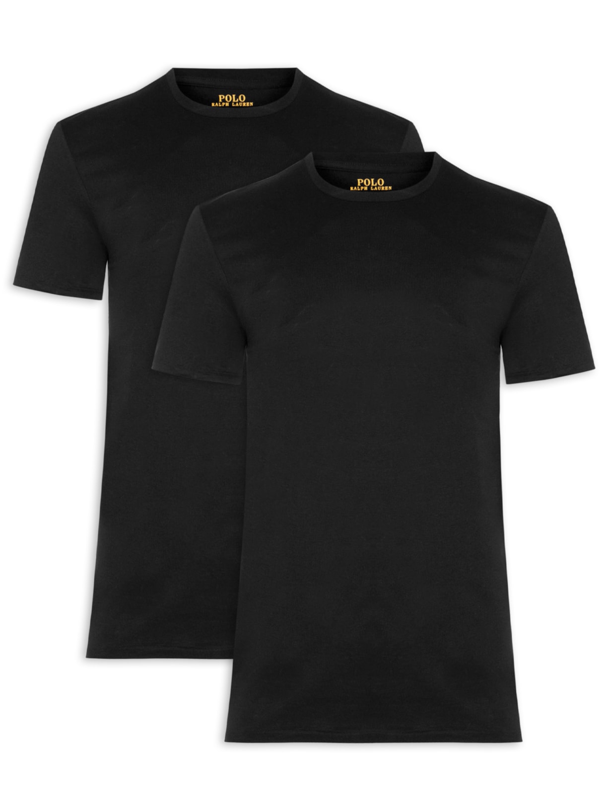 Kit de Camisetas Masculinas 2 Peças Classic Crewneck Undershirt Preta Polo Ralph Lauren