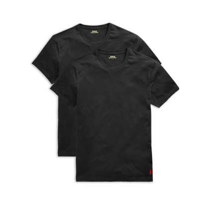 Kit de Camisetas Masculinas 2 Peças Classic Crewneck Undershirt - Preta
