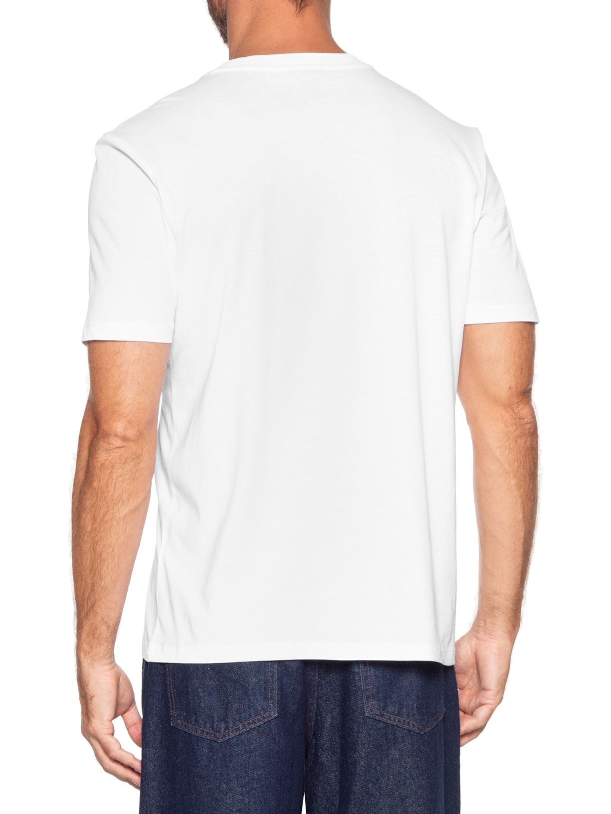 Kit De Camisetas Masculinas 2 Peças Crew Neck Branco Hugo