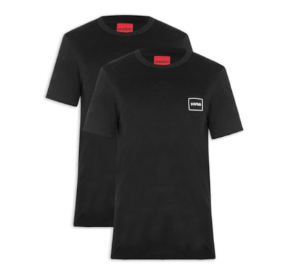 Kit De Camisetas Masculinas 2 Peças Crew Neck - Preto