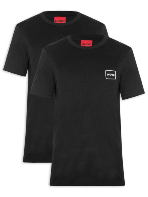 Kit De Camisetas Masculinas 2 Peças Crew Neck - Preto