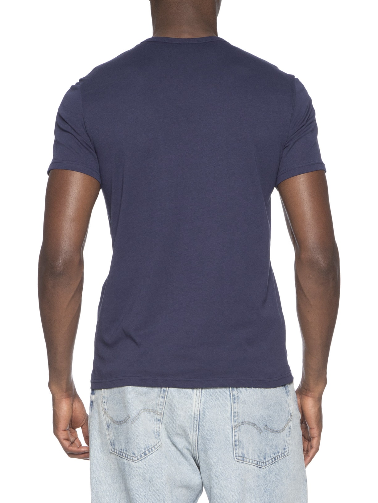 Kit De Camisetas Masculinas 2 Peças Mc Crew Neck Azul Emporio Armani Bodywear