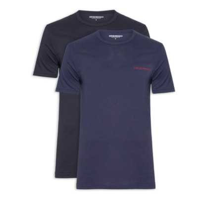 Kit De Camisetas Masculinas 2 Peças Mc Crew Neck - Azul