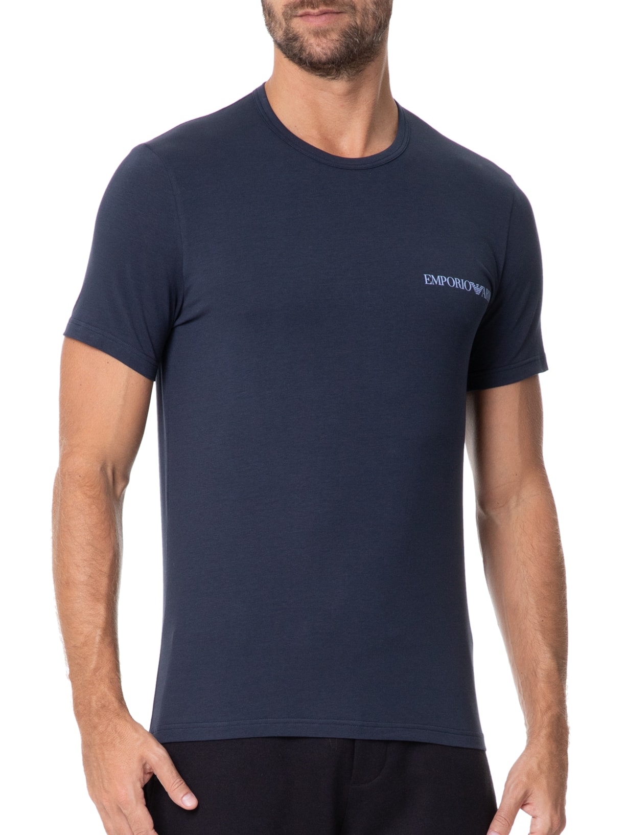 Kit De Camisetas Masculinas 2 Unidades Azul Emporio Armani Bodywear