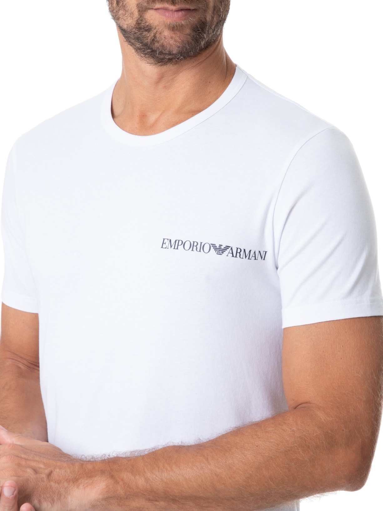 Kit De Camisetas Masculinas 2 Unidades Azul Emporio Armani Bodywear