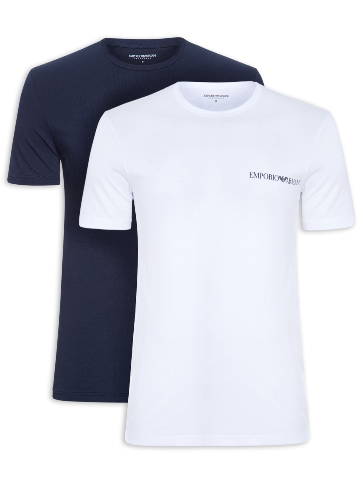 Kit De Camisetas Masculinas 2 Unidades Azul Emporio Armani Bodywear