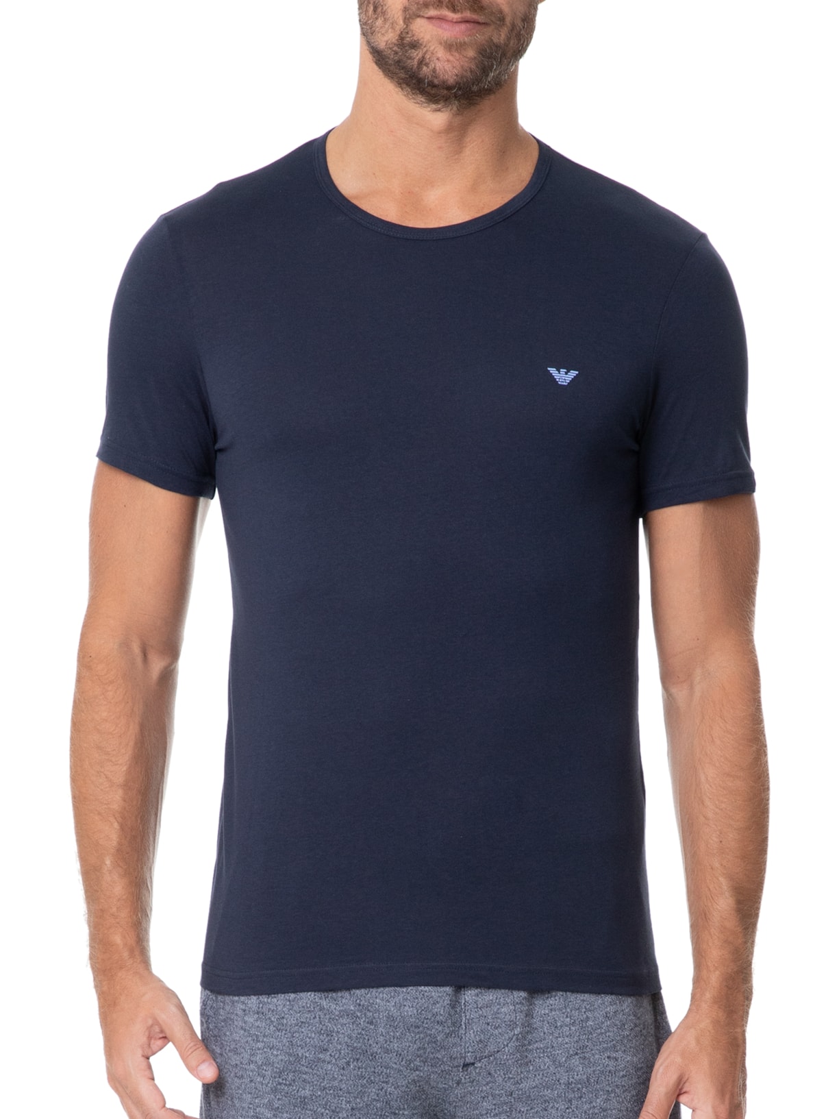 Kit De Camisetas Masculinas 2 Unidades Azul Emporio Armani Bodywear