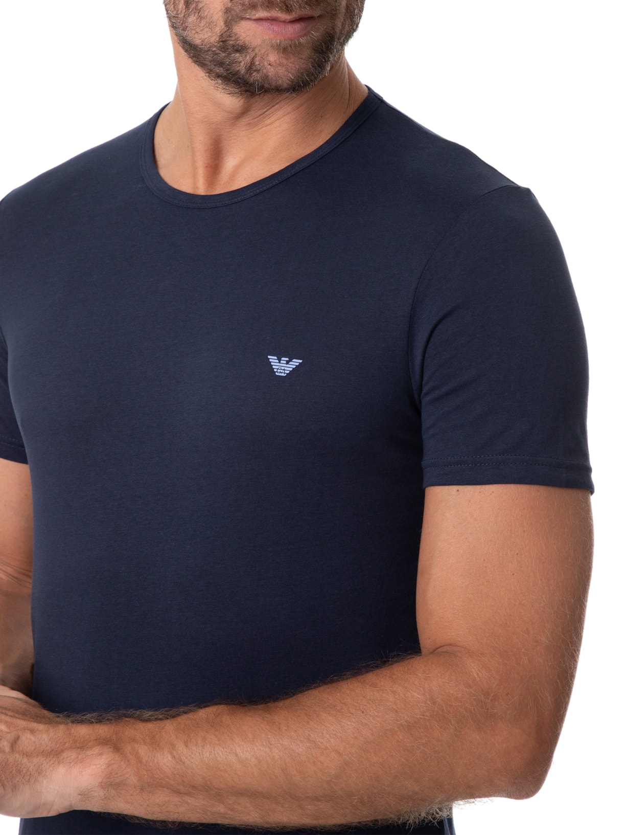 Kit De Camisetas Masculinas 2 Unidades Azul Emporio Armani Bodywear