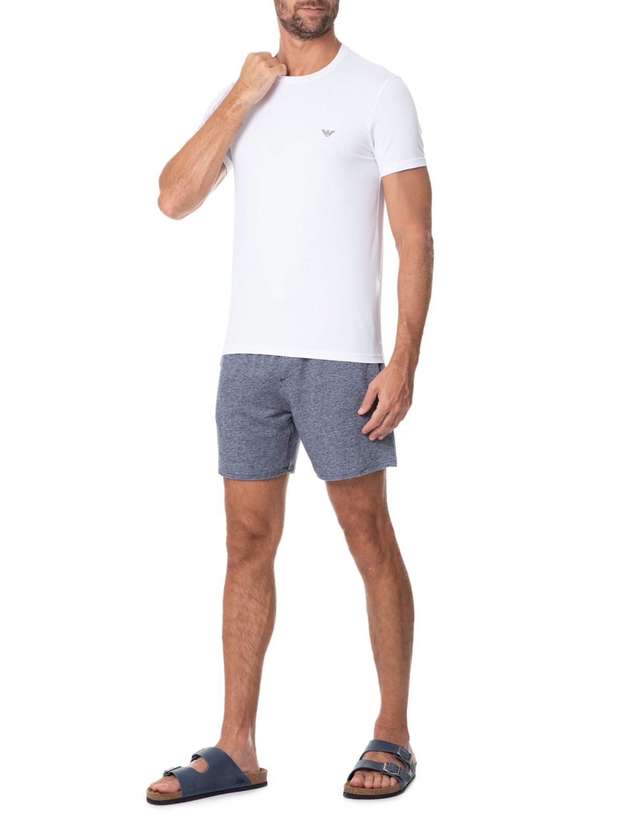 Kit De Camisetas Masculinas 2 Unidades Cinza Emporio Armani Bodywear