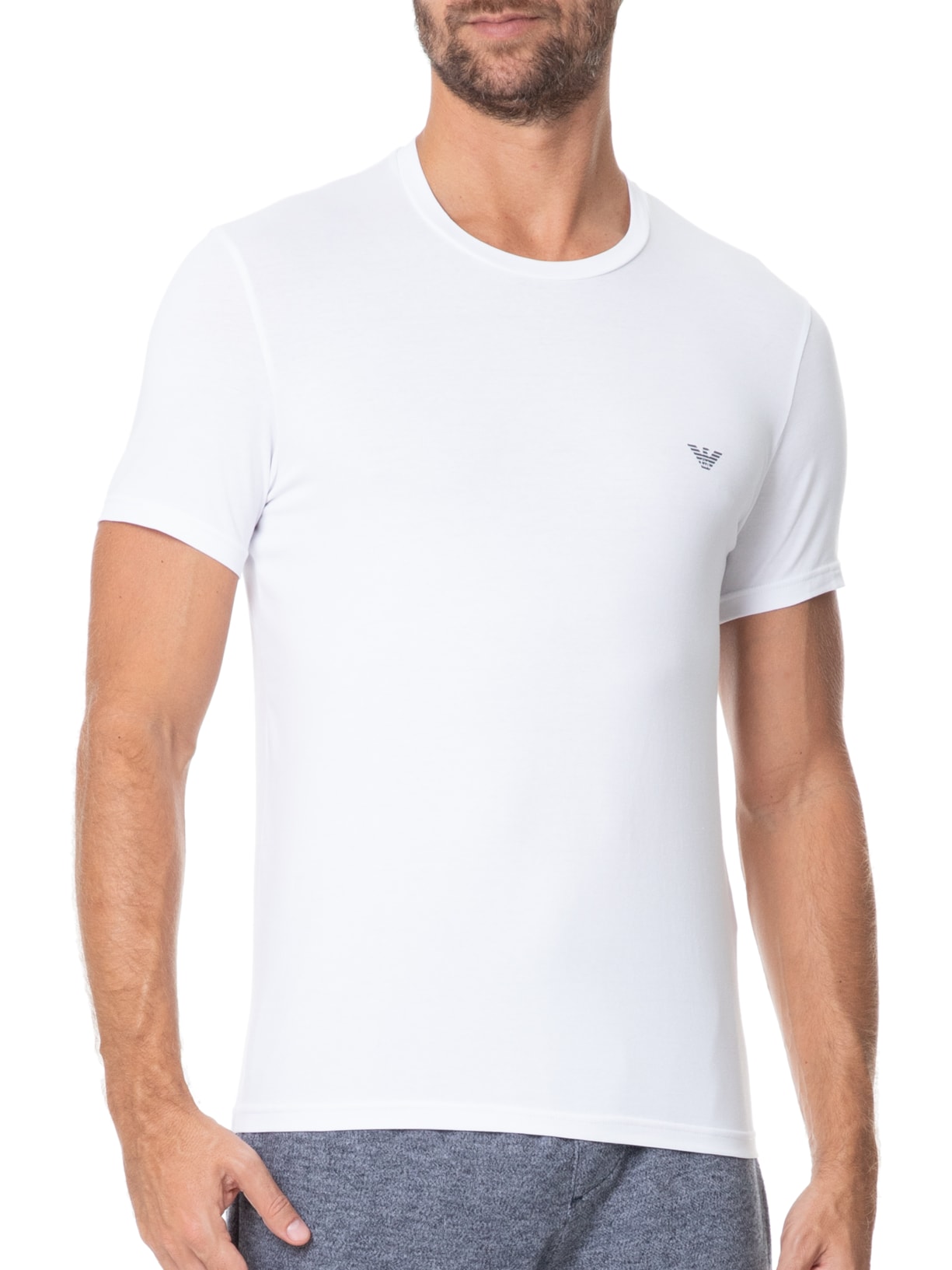 Kit De Camisetas Masculinas 2 Unidades Cinza Emporio Armani Bodywear