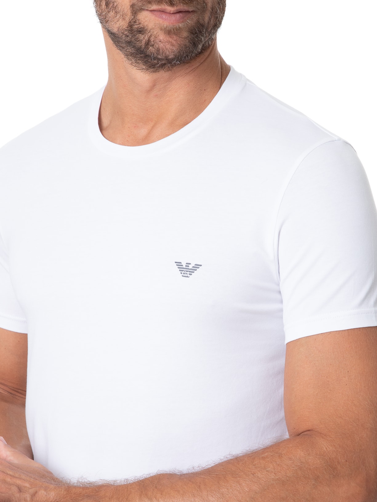 Kit De Camisetas Masculinas 2 Unidades Cinza Emporio Armani Bodywear