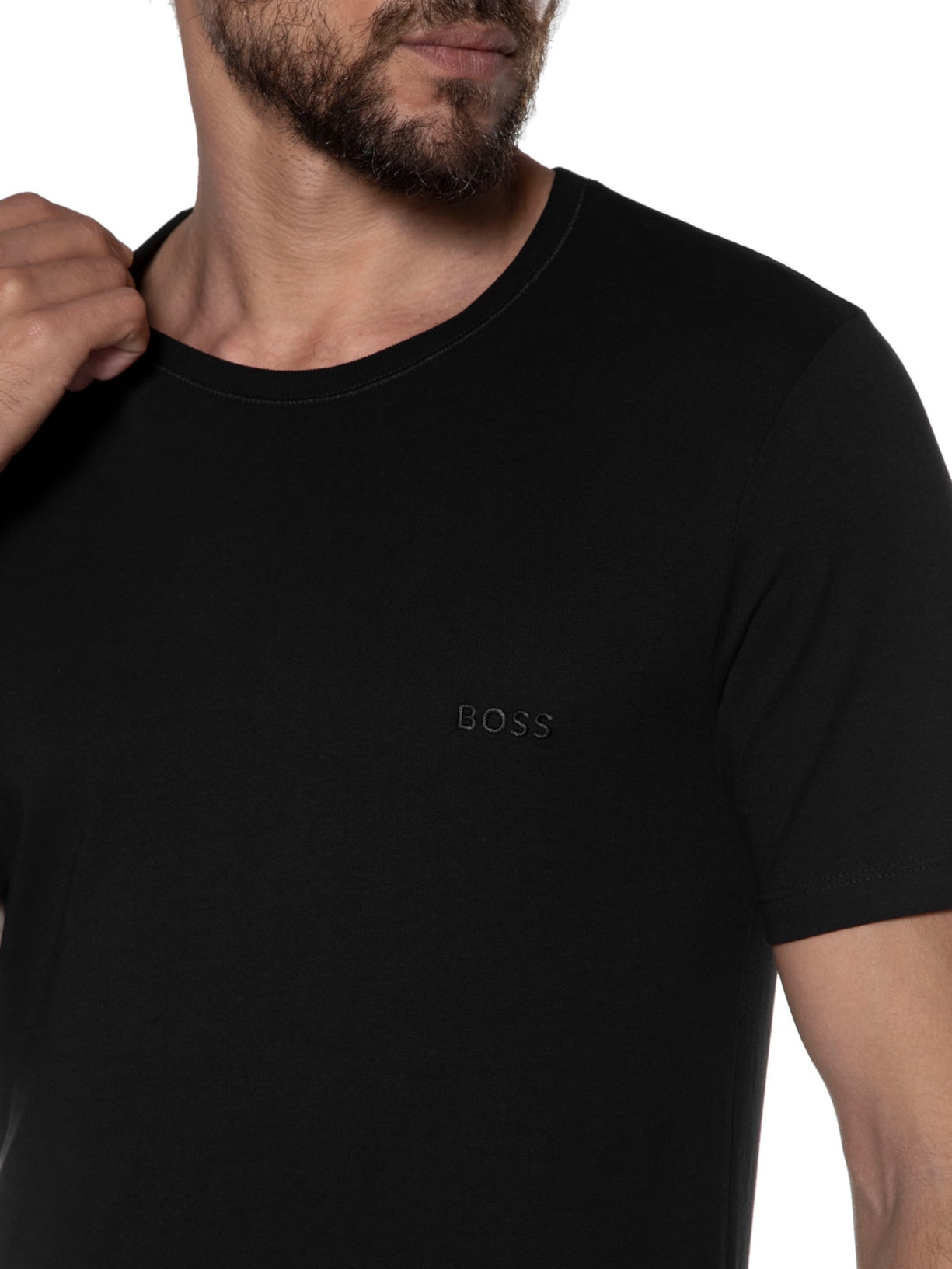 Kit De Camisetas Masculinas 3 Peças Rn 3P Classic Preto Boss