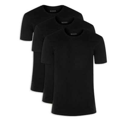 Kit De Camisetas Masculinas 3 Peças Rn 3P Classic - Preto