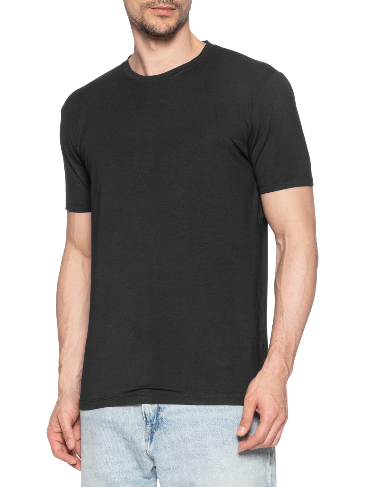 Kit De Camisetas Masculinas 3 Peças Tech Em Modal Azul '2 Essential