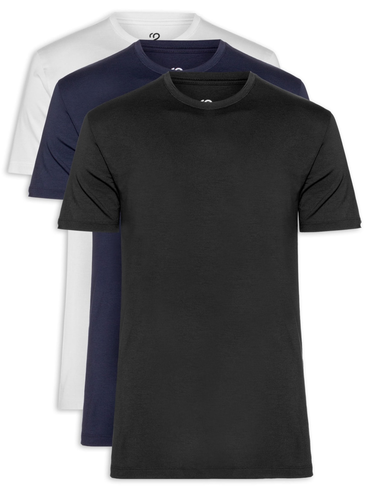 Kit De Camisetas Masculinas 3 Peças Tech Em Modal - Azul