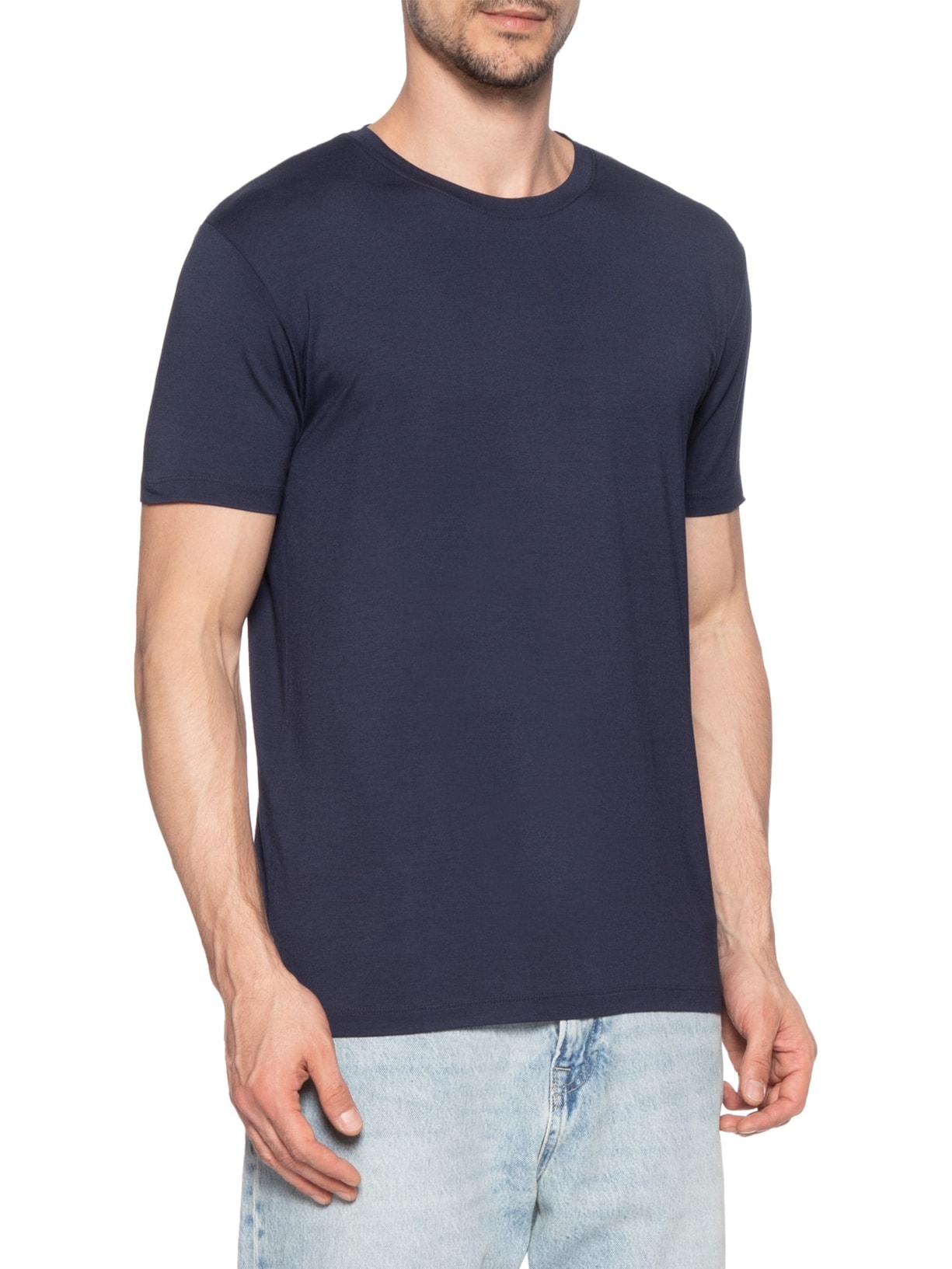 Kit De Camisetas Masculinas 3 Peças Tech Em Modal Azul '2 Essential