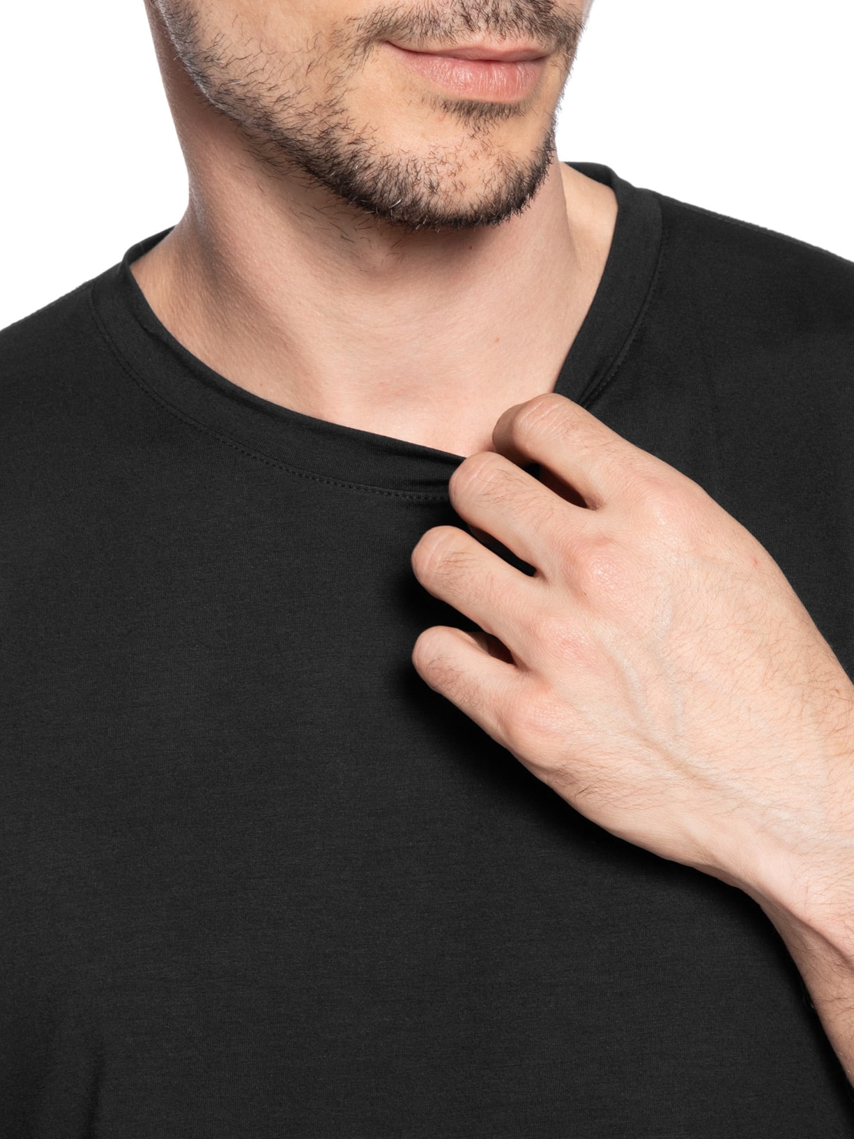 Kit De Camisetas Masculinas 3 Peças Tech Em Modal Preto '2 Essential