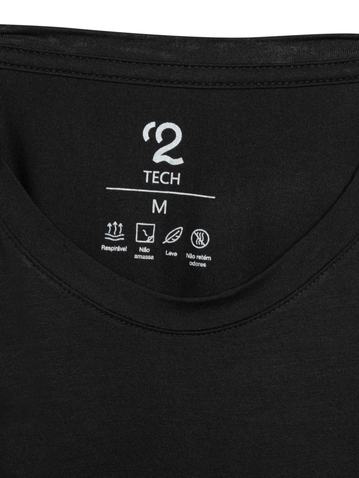 Kit De Camisetas Masculinas 3 Peças Tech Em Modal Preto '2 Essential