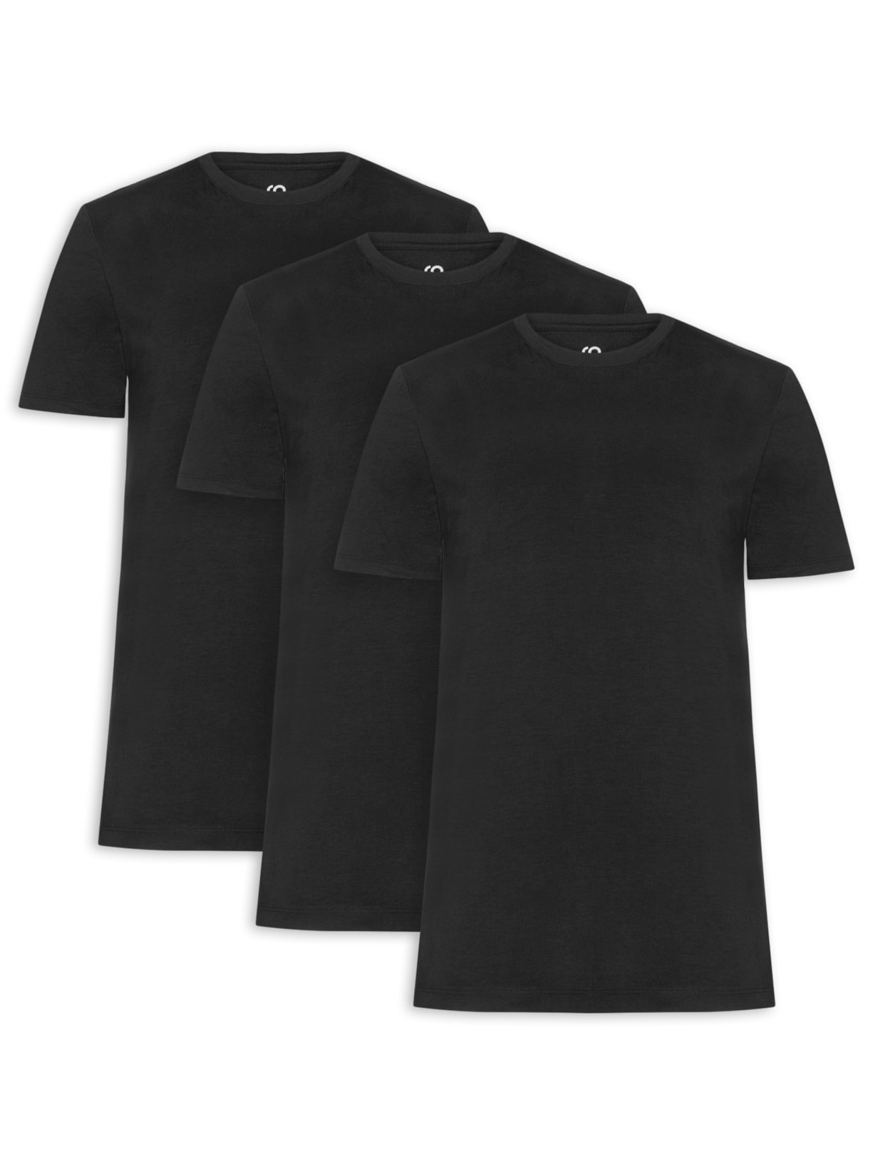 Kit De Camisetas Masculinas 3 Peças Tech Em Modal - Preto