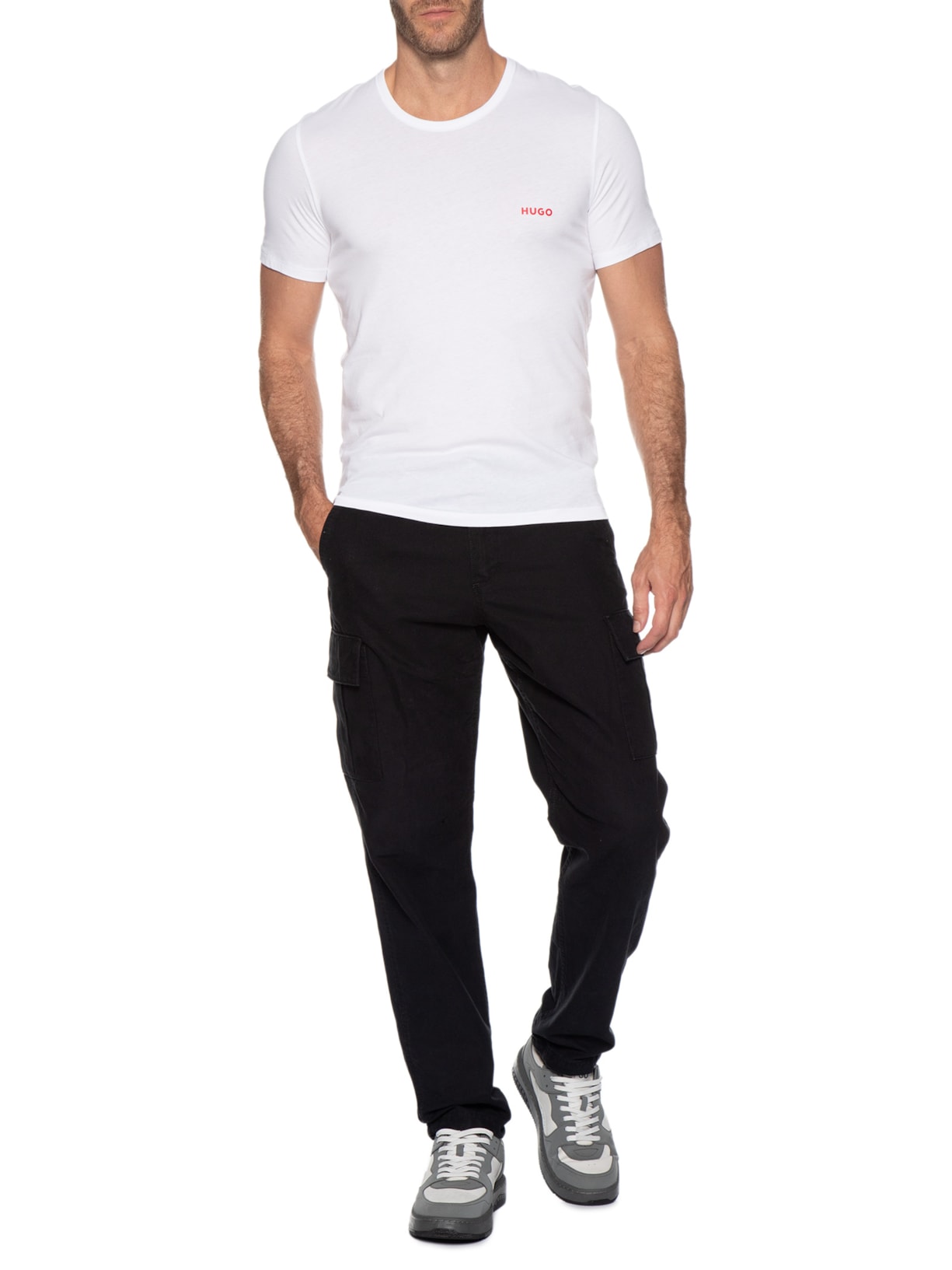 Kit De Camisetas Masculinas 3 Peças Triplet Preto Hugo