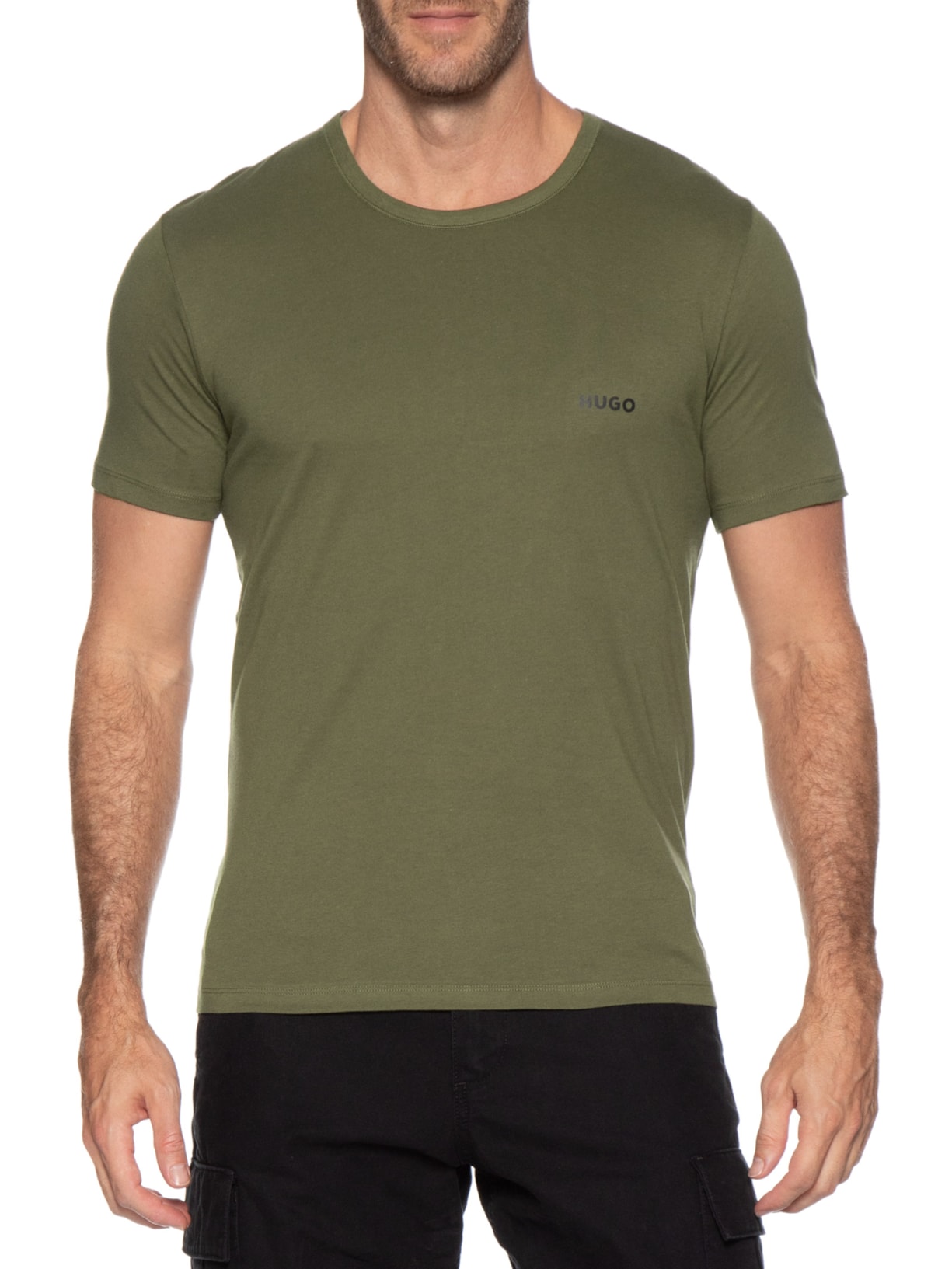 Kit De Camisetas Masculinas 3 Peças Triplet Preto Hugo