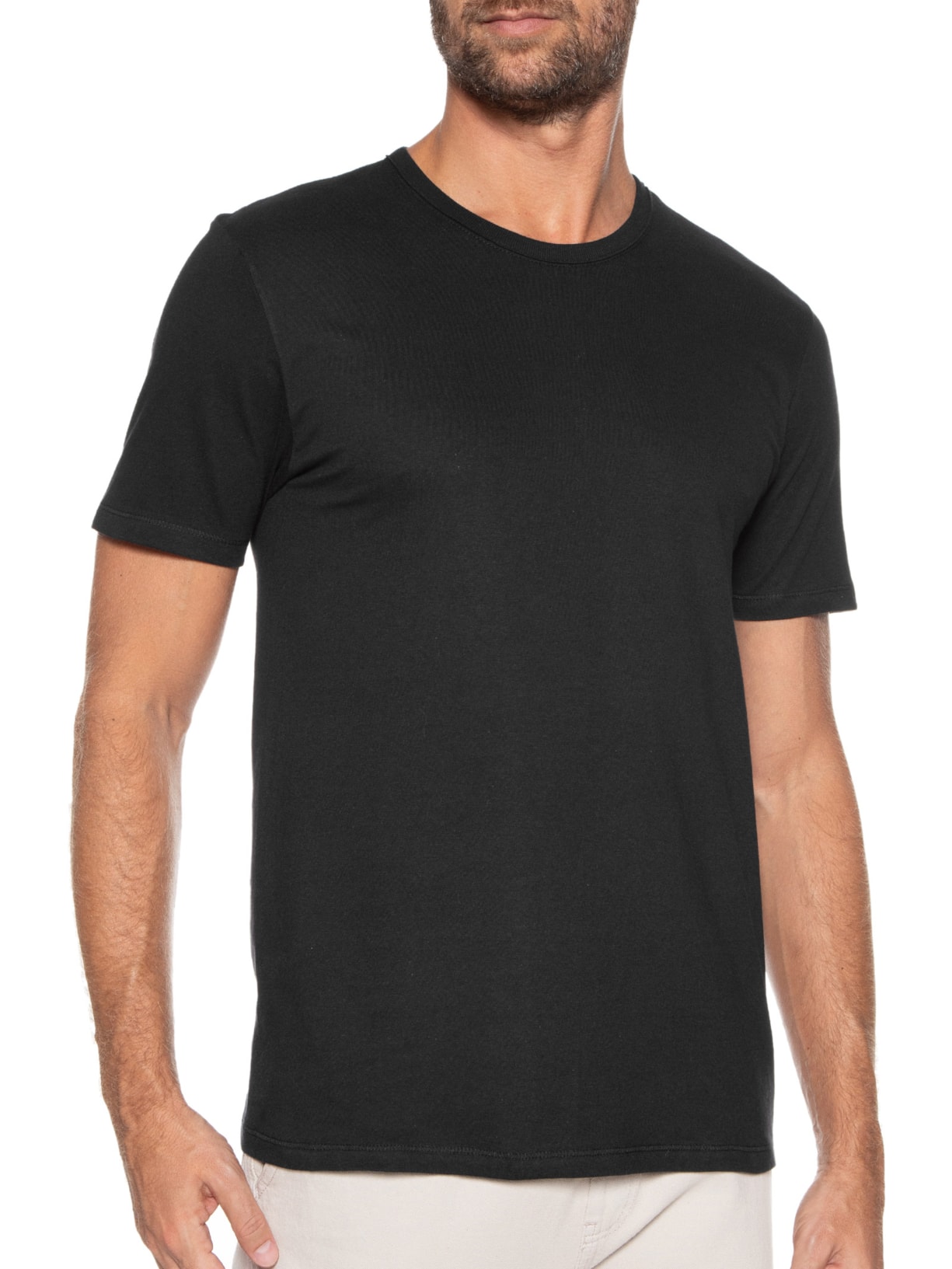 Kit De Camisetas Masculinas 5 peças Preto Hering