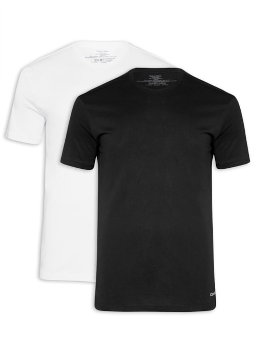 Kit de Camisetas Masculinas Crew-neck 2 Peças - Preto