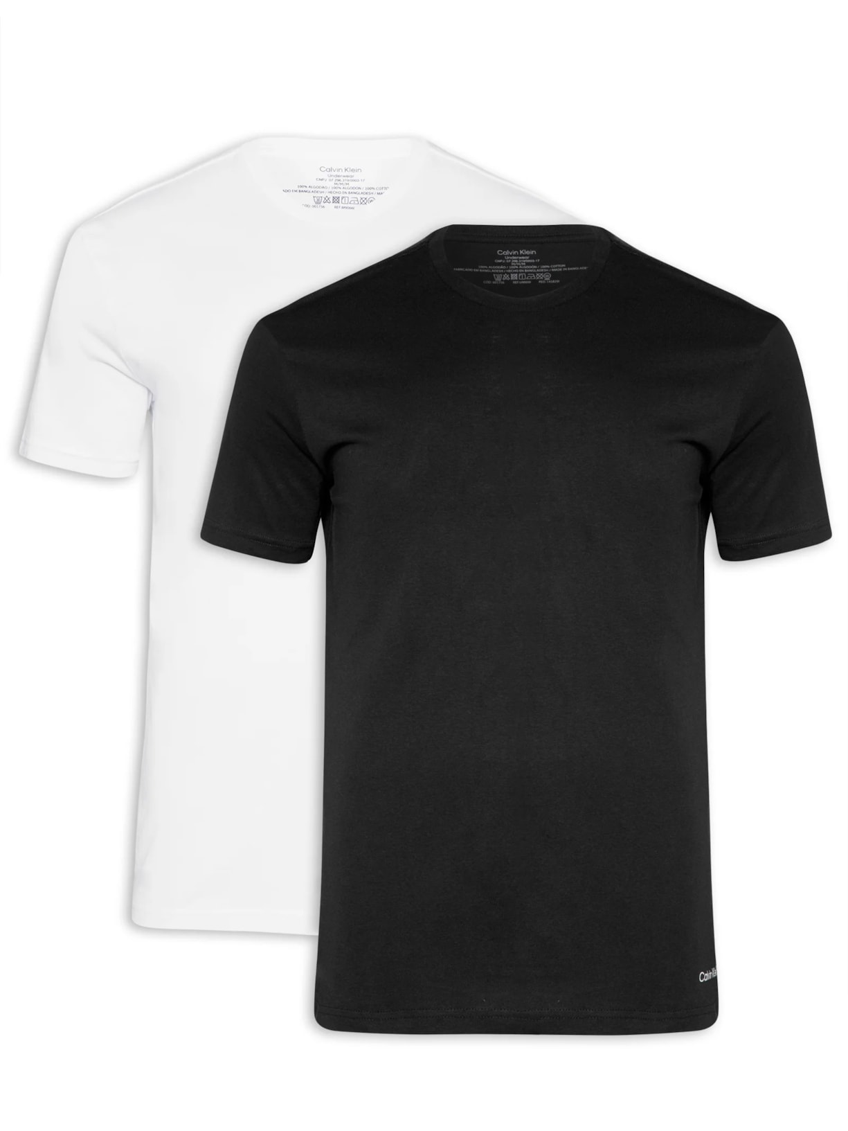 Kit de Camisetas Masculinas Crew-neck 2 Peças Preto Calvin Klein Underwear