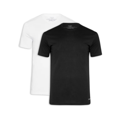 Kit de Camisetas Masculinas Crew-neck 2 Peças - Preto