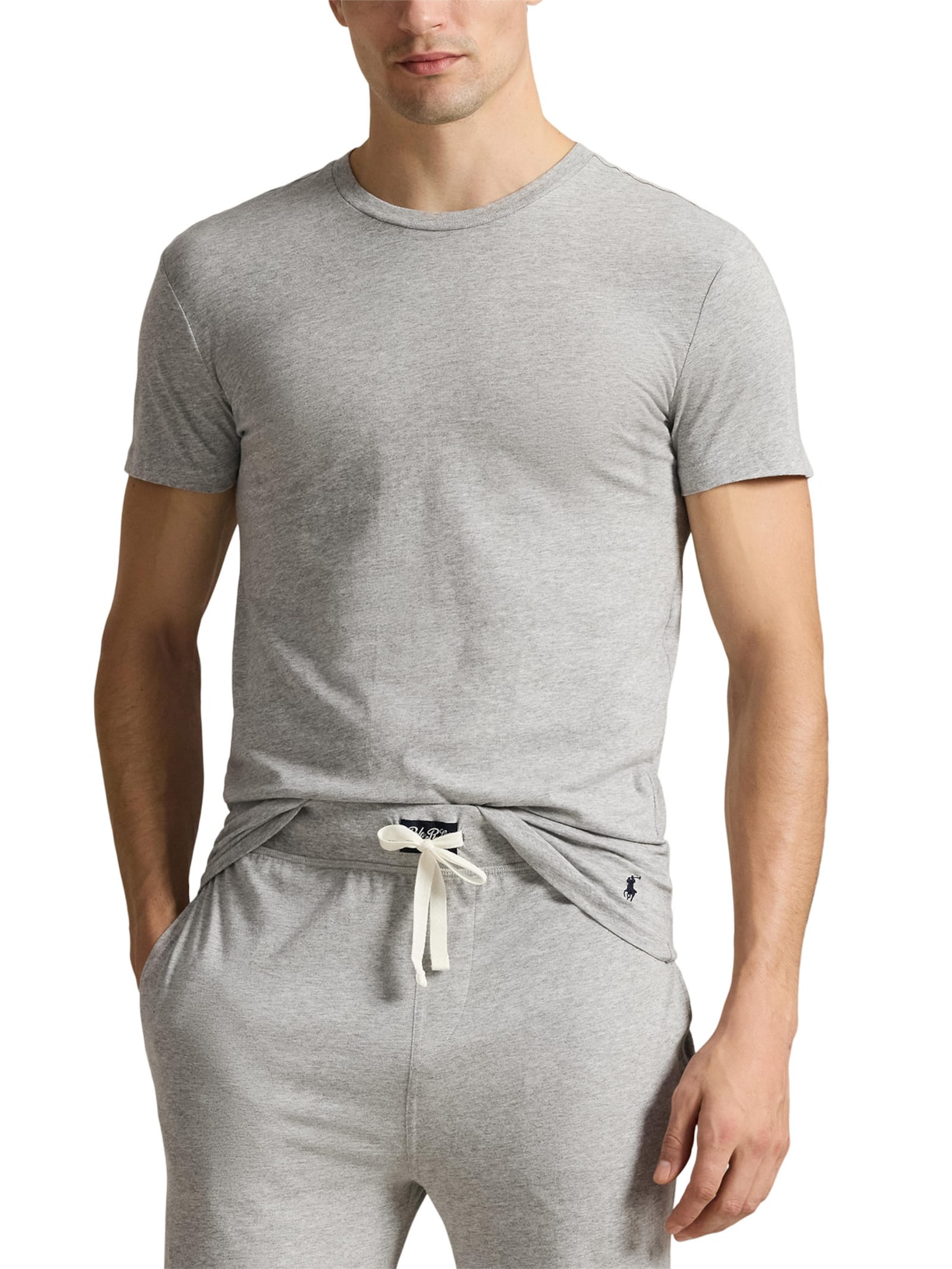 Kit de Camisetas Masculinas Crewneck 3-Pack Cotton Branco Polo Ralph Lauren