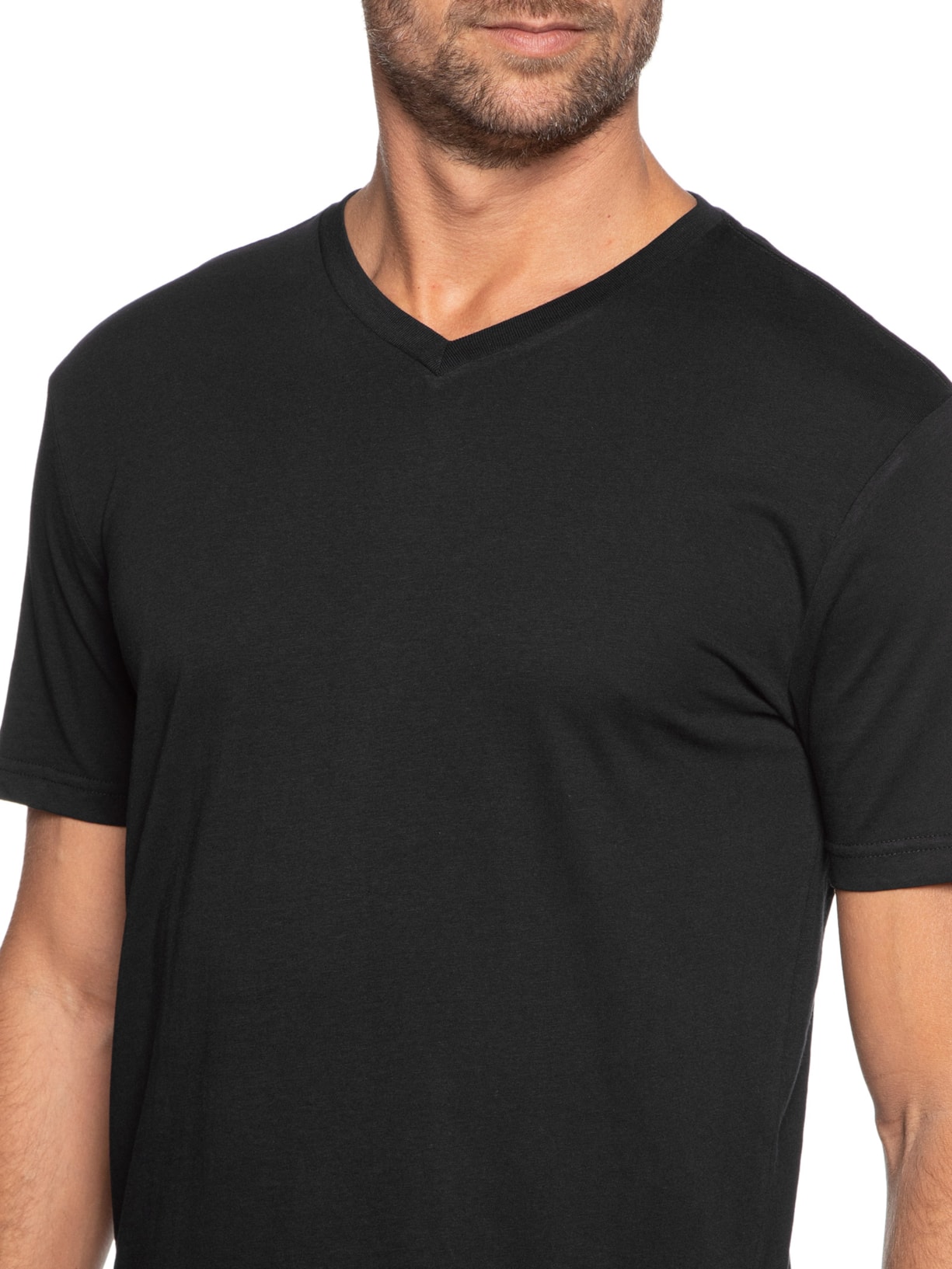 Kit de Camisetas Masculinas V-neck 2 Peças Preto Calvin Klein Underwear