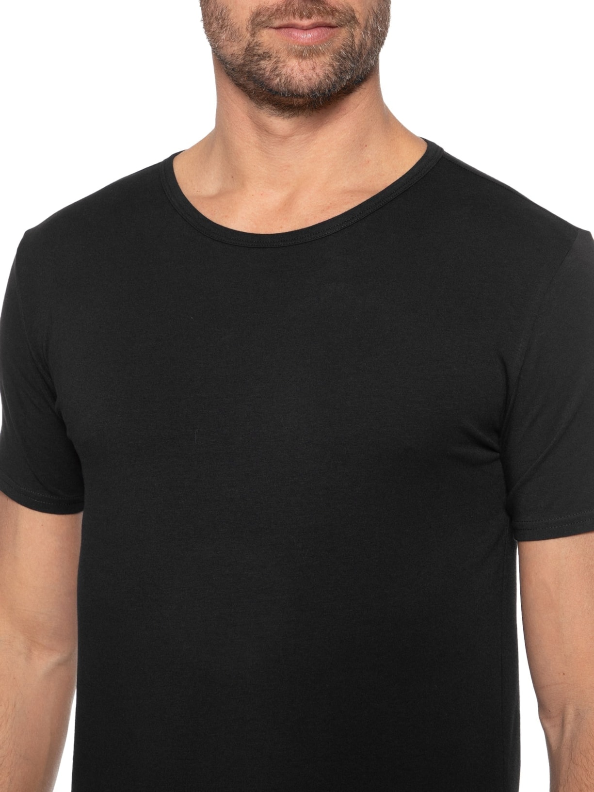 Kit De Camisetas Stretch Cn Tee 3 Peças Preto Tommy Hilfiger