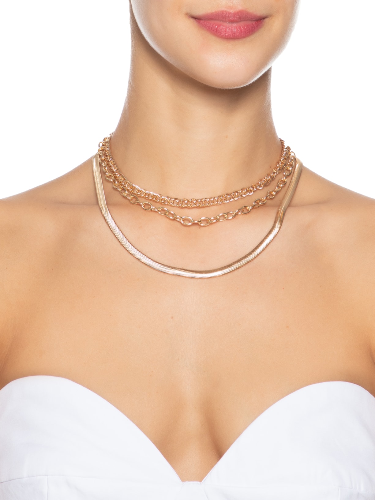 Kit De Colares Feminino Dourado Market 33