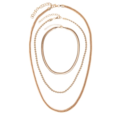 Kit De Colares Femininos Correntes Diversas - Dourado