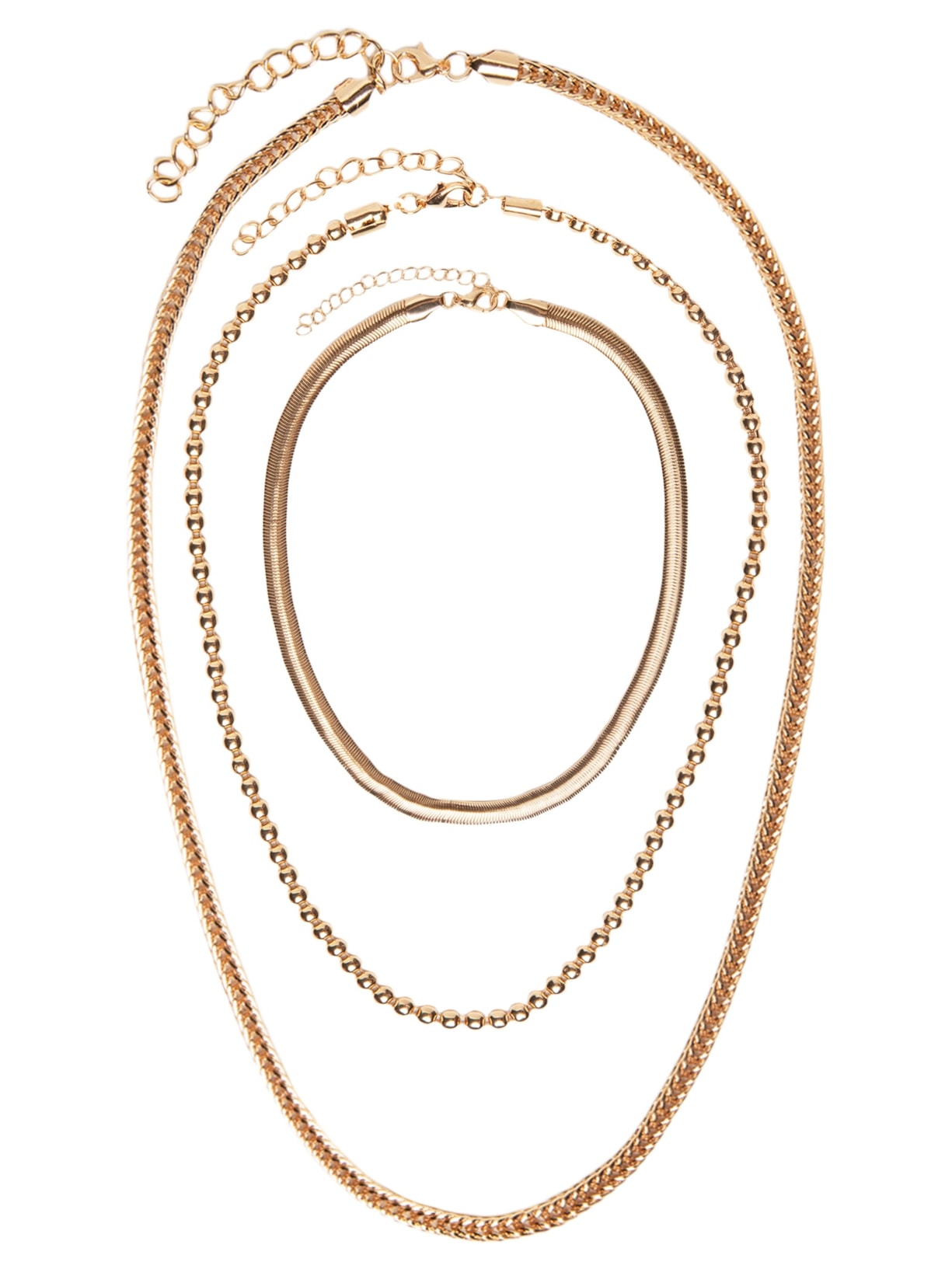 Kit De Colares Femininos Correntes Diversas - Dourado