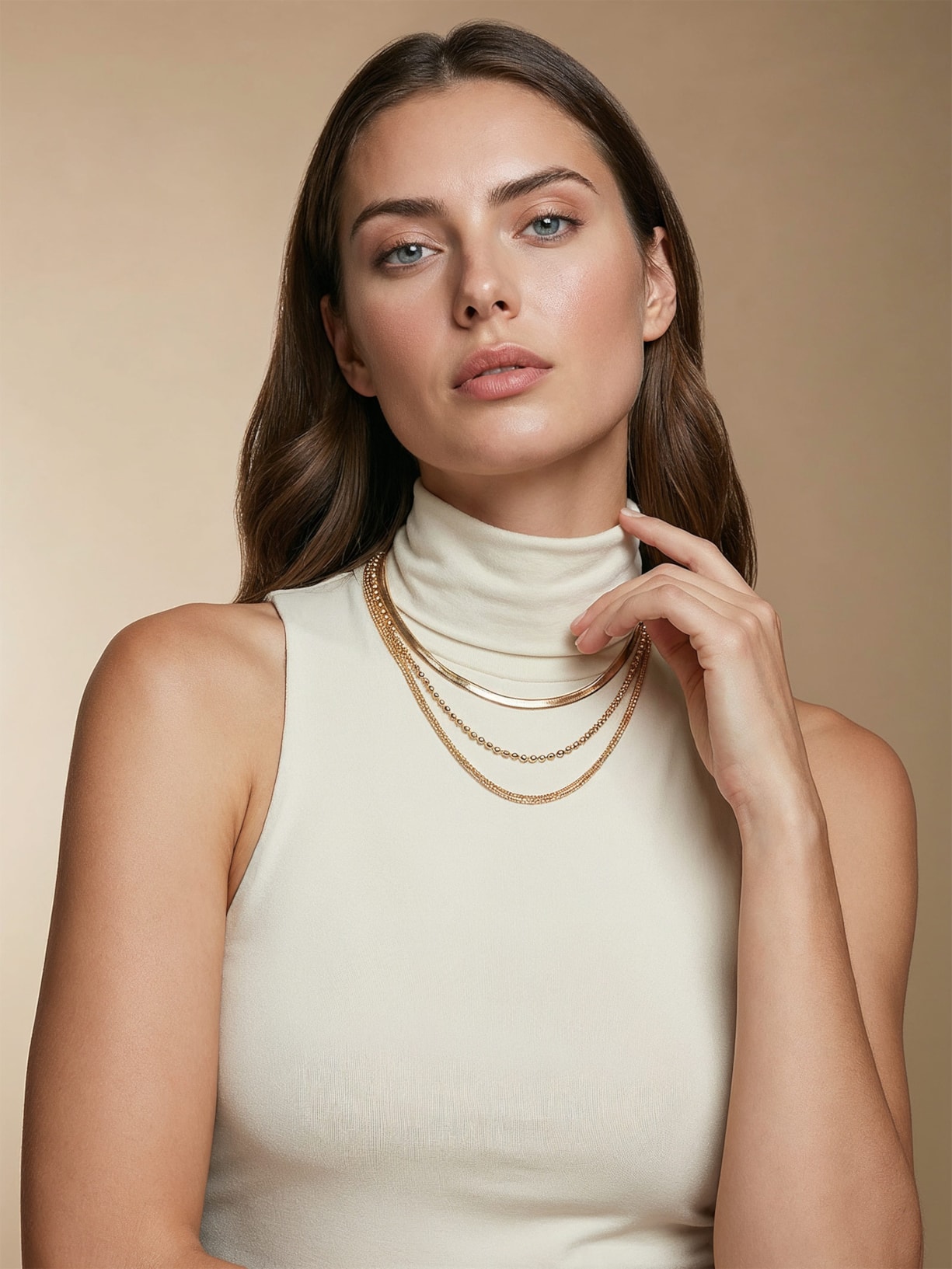 Kit De Colares Femininos Correntes Diversas Dourado Basiq