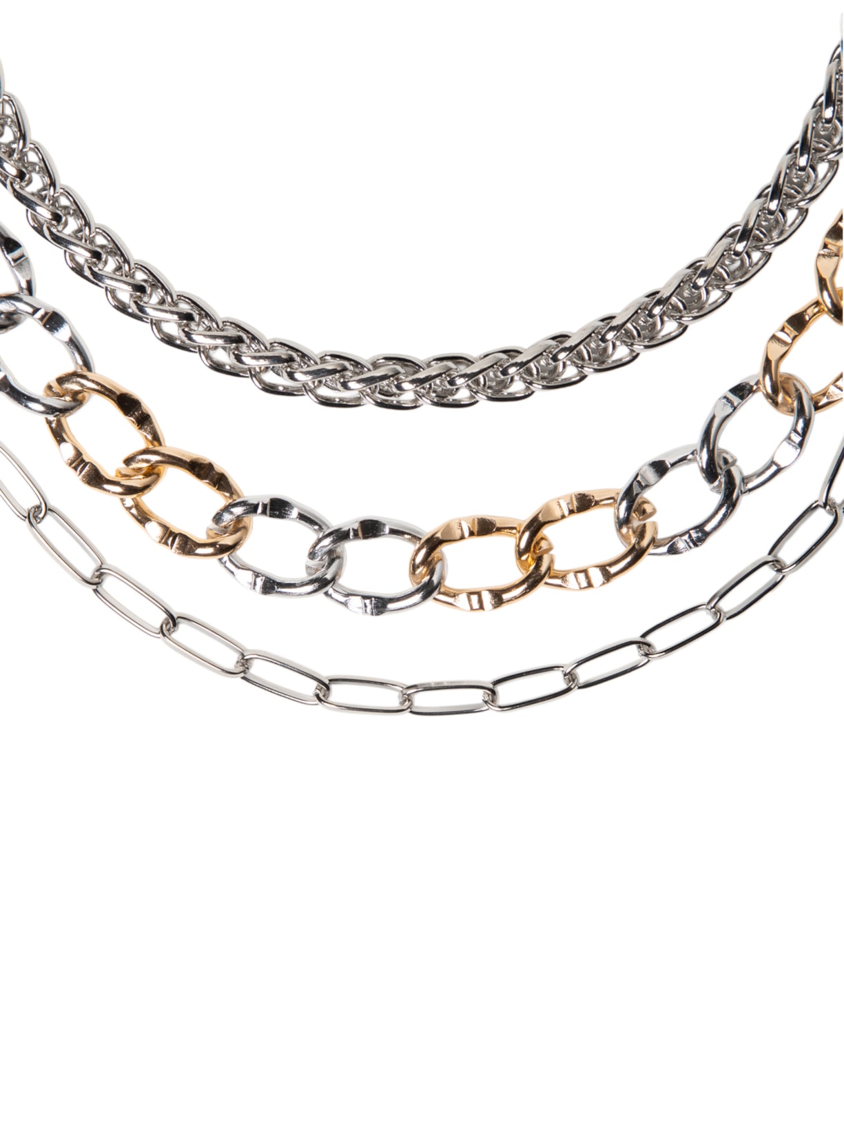 Kit De Colares Femininos Correntes Maxi Prateado Basiq