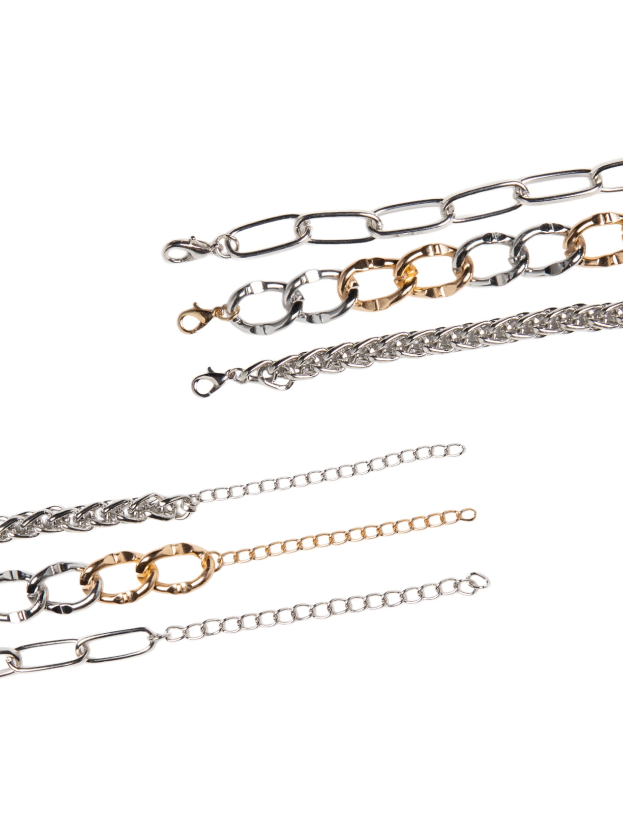 Kit De Colares Femininos Correntes Maxi Prateado Basiq