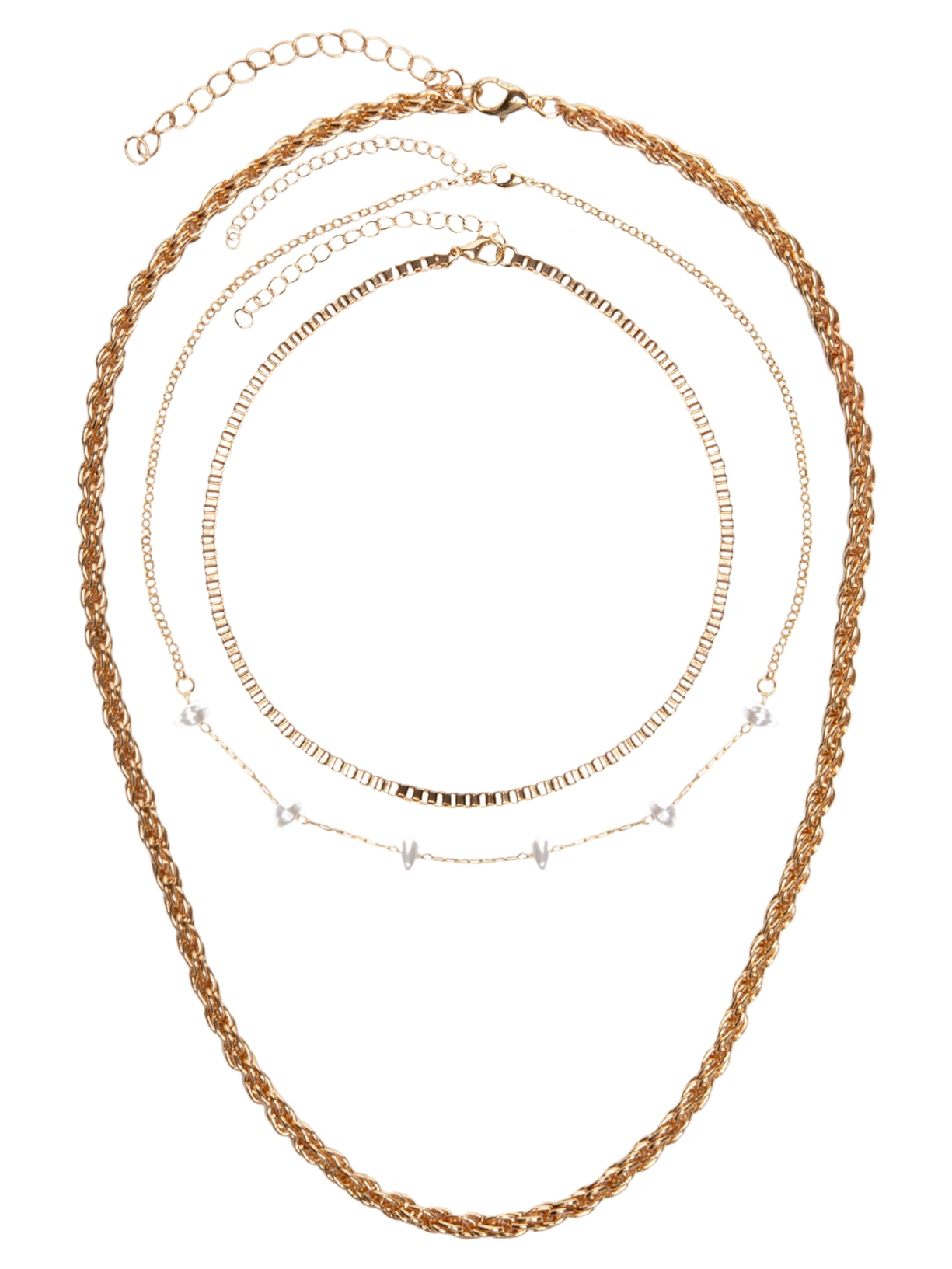Kit De Colares Femininos Diferentes Elos - Dourado