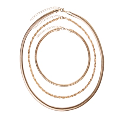 Kit De Colares Femininos Diversos - Dourado