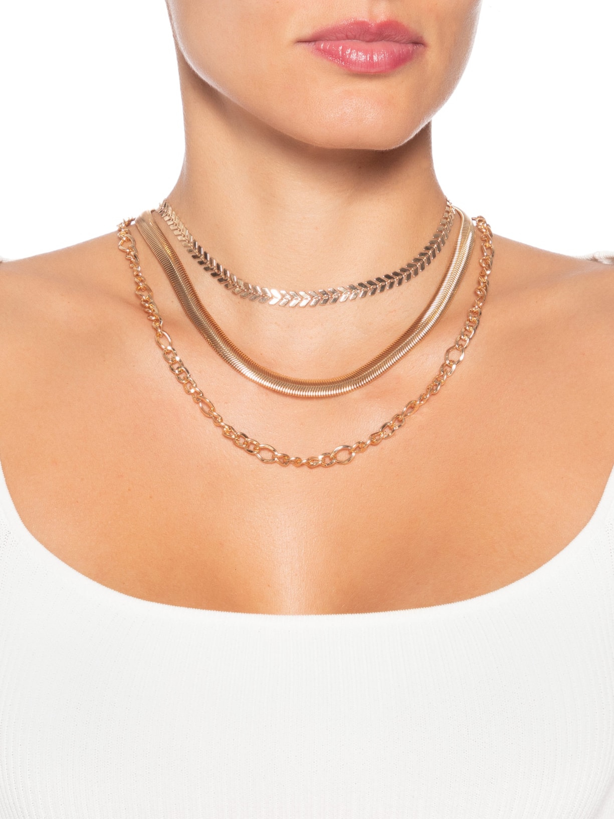 Kit De Colares Femininos Dourado Basiq