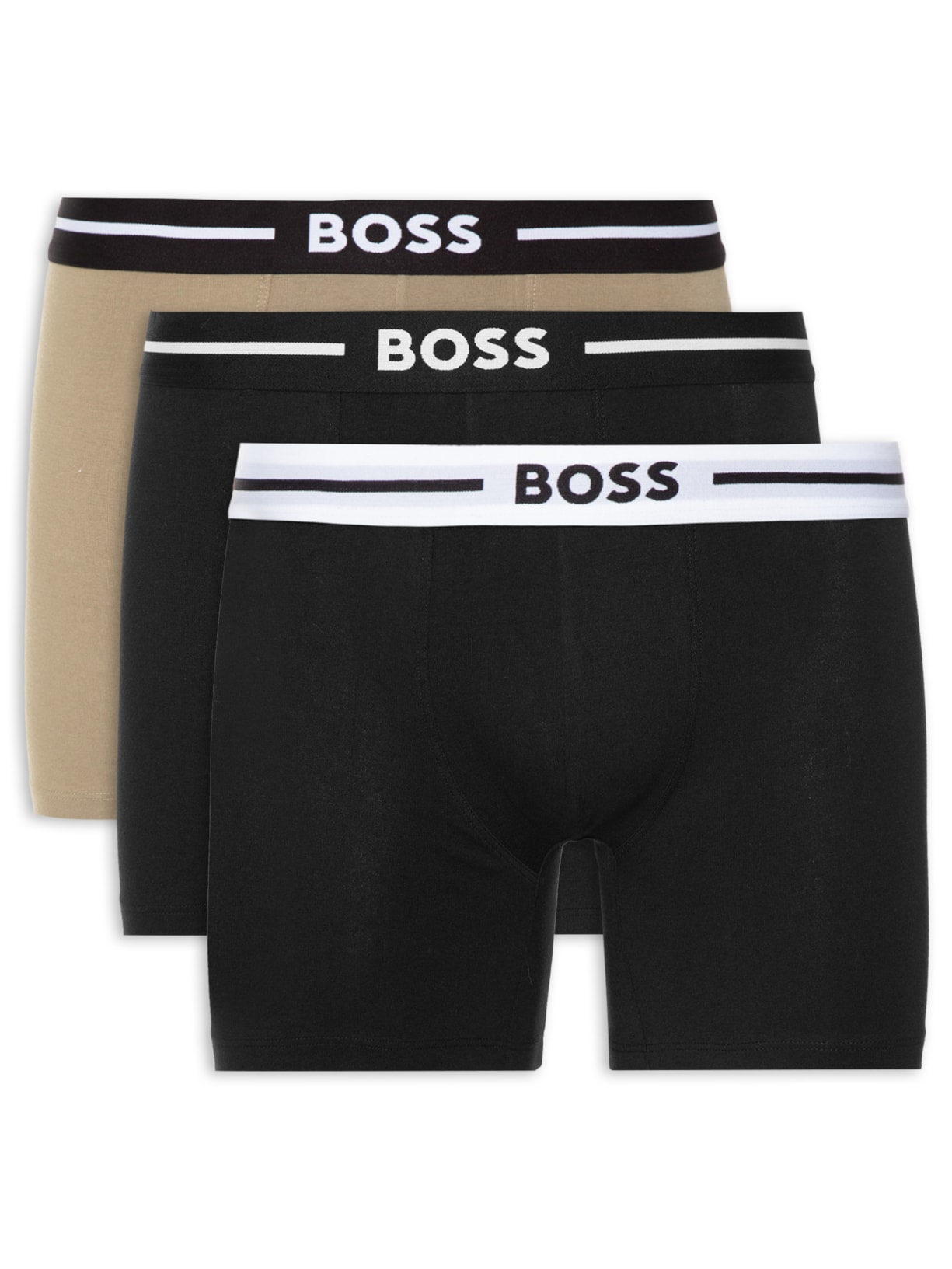 Kit De Cueca Boxer 3 Peças Bold - Preto