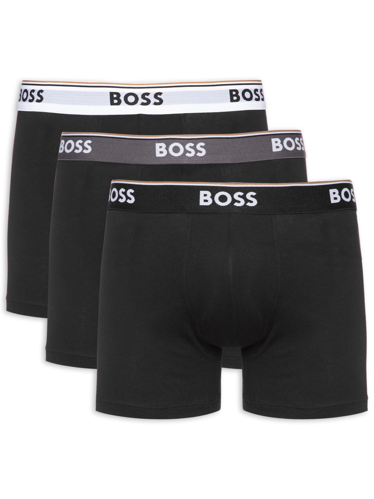 Kit De Cueca Boxer 3 Peças Power - Preto